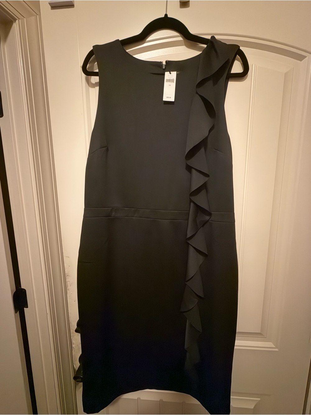 Banana Republic Black Ruffle-Front Midi Dress